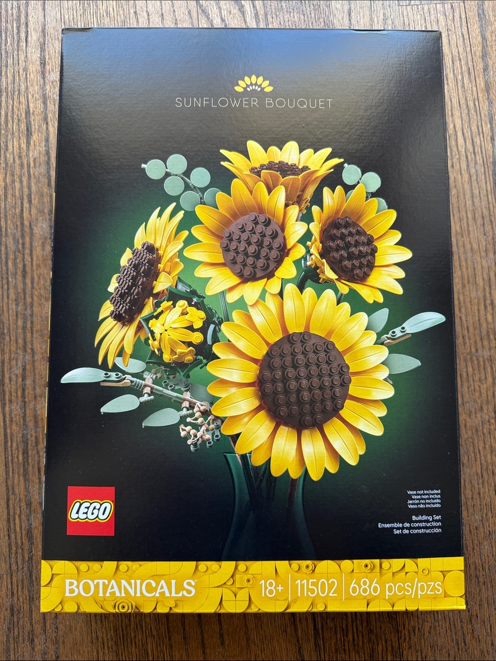 Lego Sunflower Bouquet Wall Art - Yellow and Brown NWT